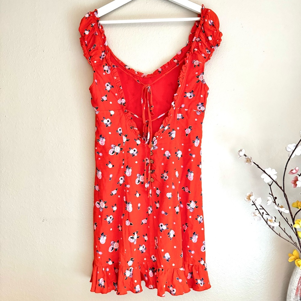Free People Like A Lady Orange Floral dress - Picture 6 of 8
